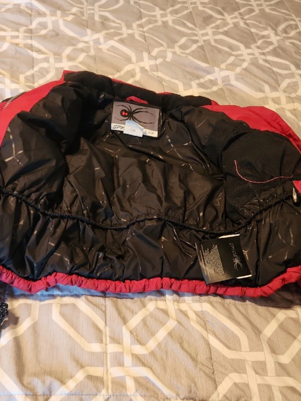Vintage Spyder Kids Red Puffer Down Jacket Size 8